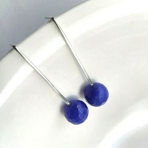 Sterling silver stud earrings, long earrings